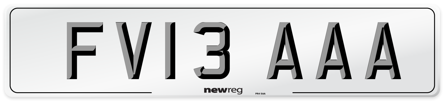 FV13 AAA Number Plate from New Reg